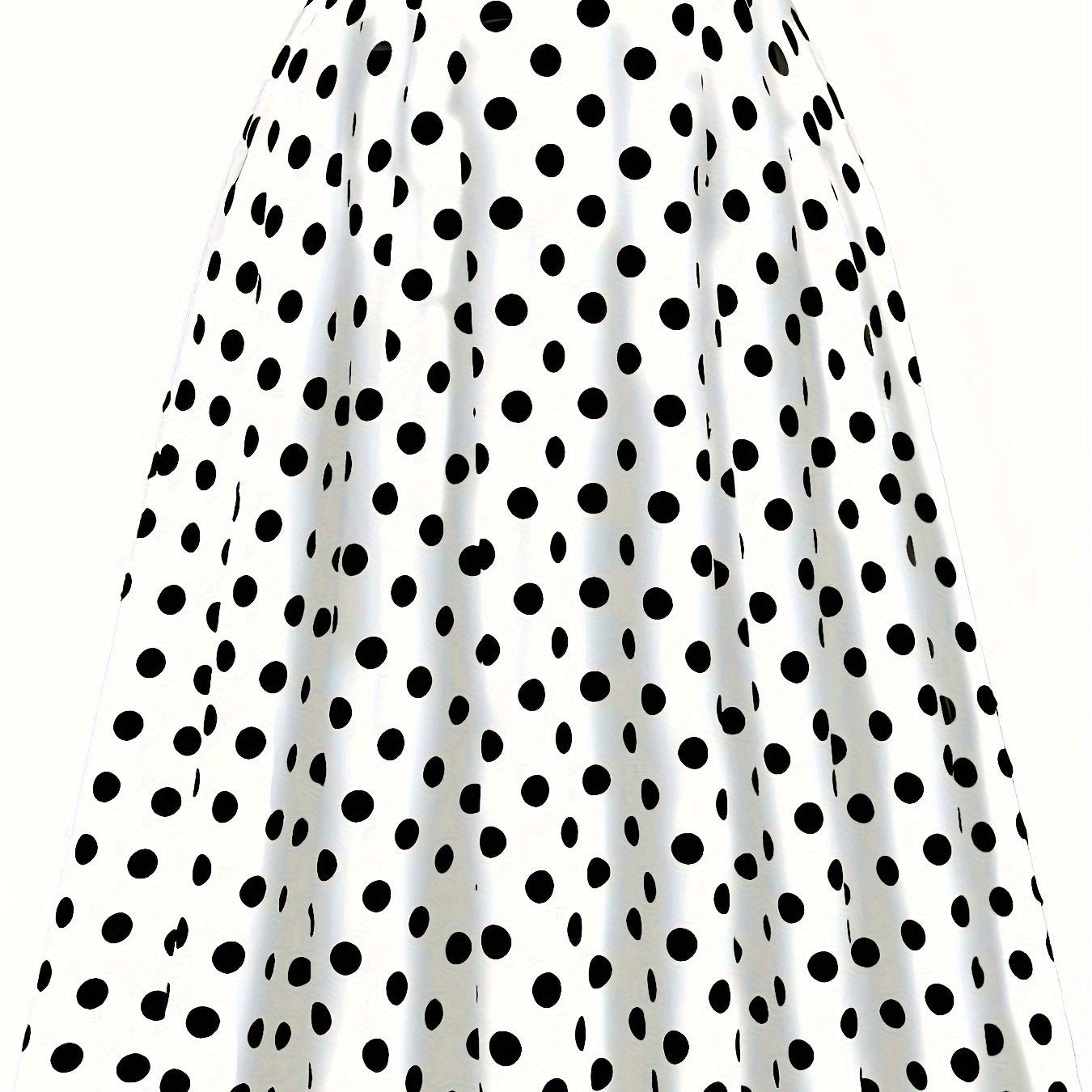 Women's High Waist Flared Polka Dot Skirt with Ruffled Hem