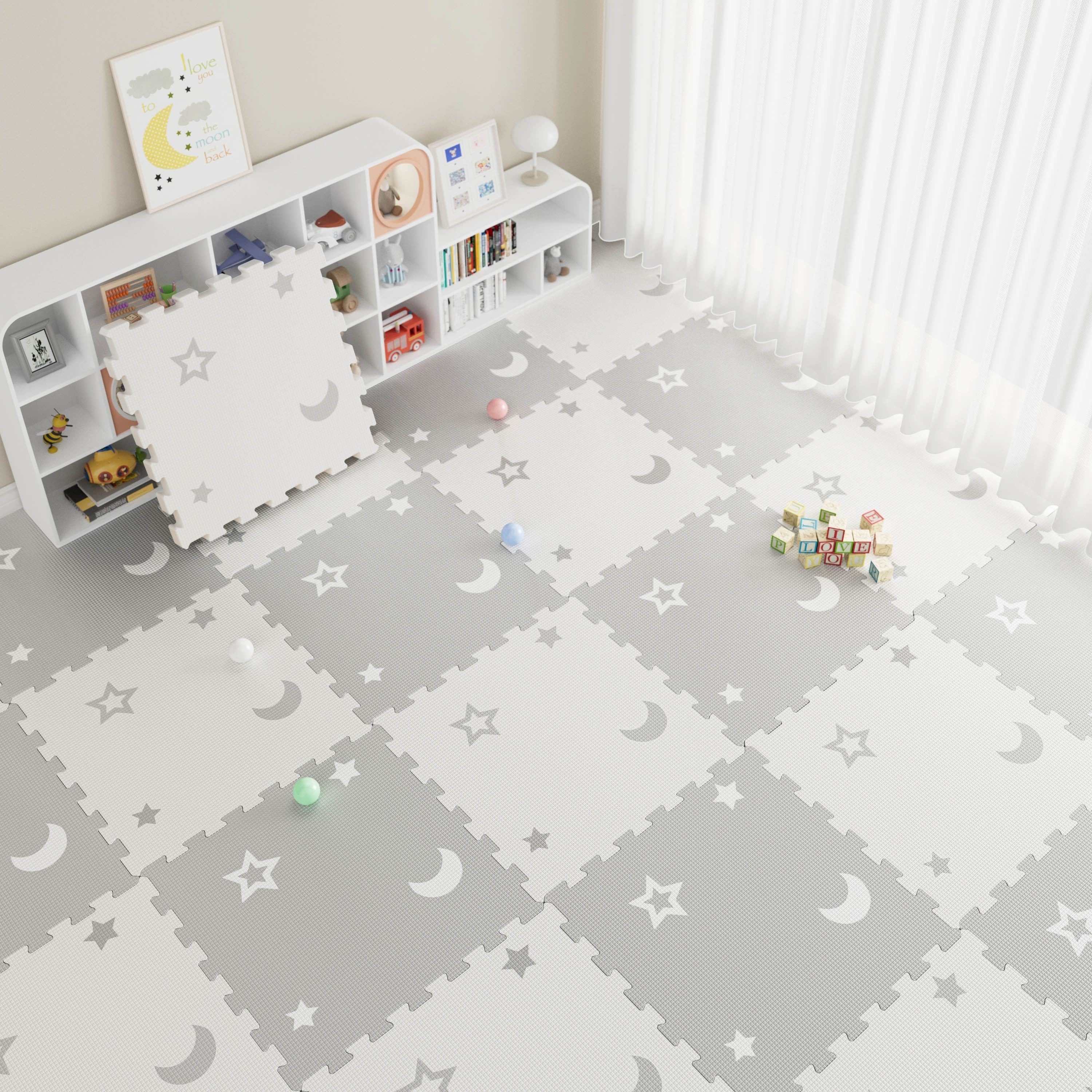 Set of 9 EVA Foam Interlocking Play Mats Puzzle Exercise Floor Tiles for All Ages