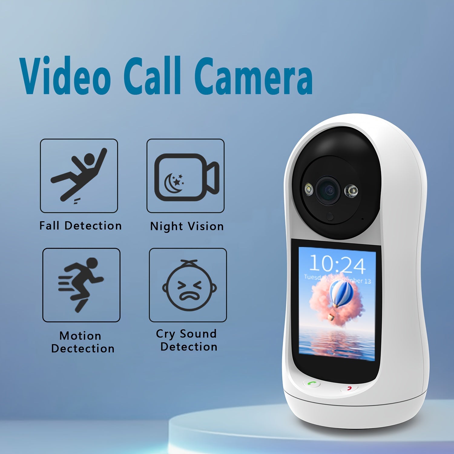 Wireless Indoor Security Camera 1080p HD Night Vision Two-Way Audio Motion Detection