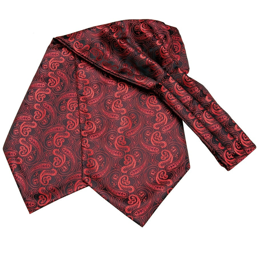 Men's Elegant Silk Paisley Attire Set with Tie Pocket Square Cufflinks for Weddings