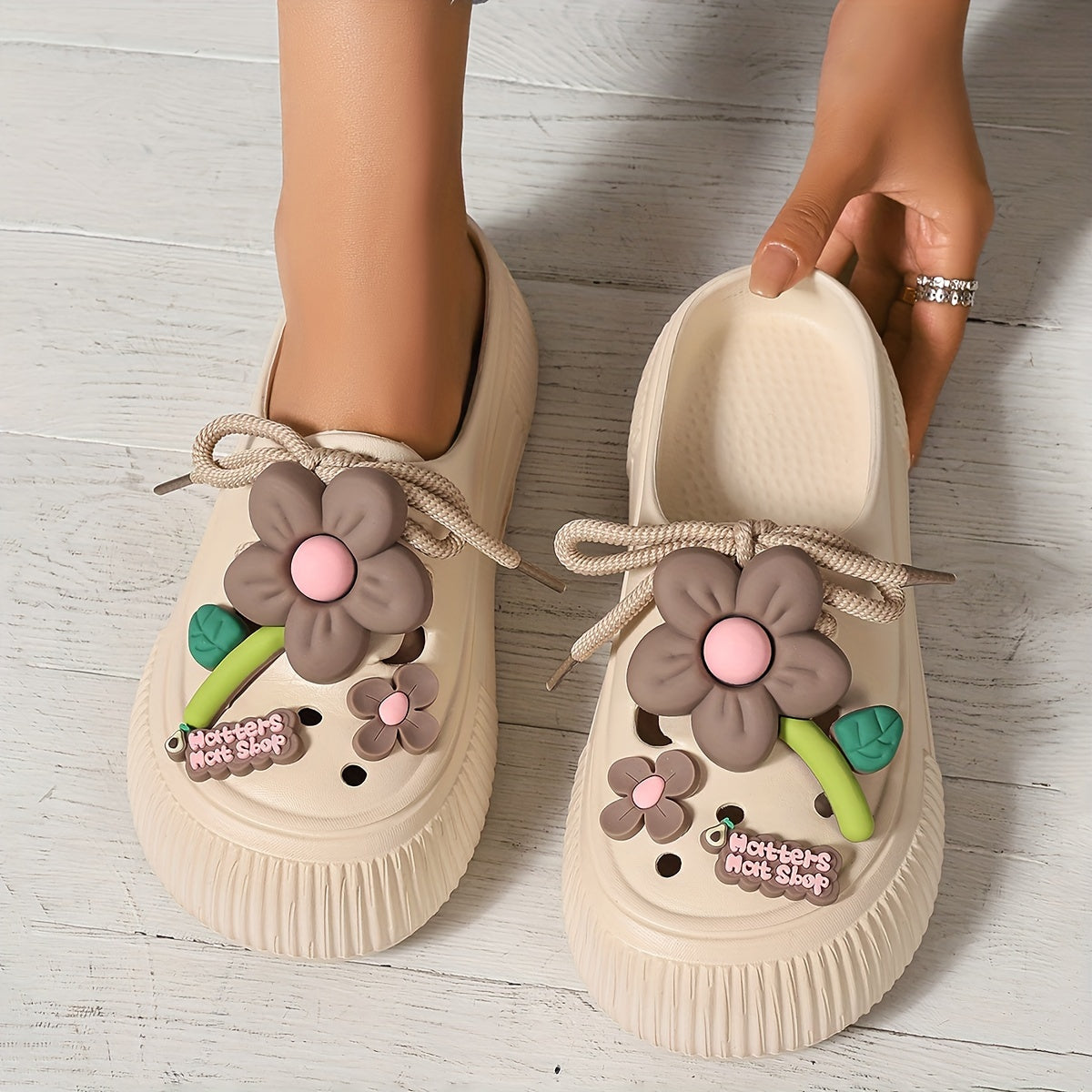 Women's Platform Lace Up Clogs Summer Beach Garden Mules