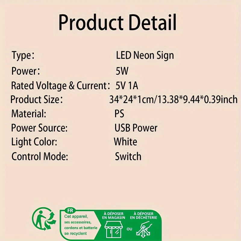 Neon Happy Birthday Sign Blue USB Wall Mountable Festive Room Decor