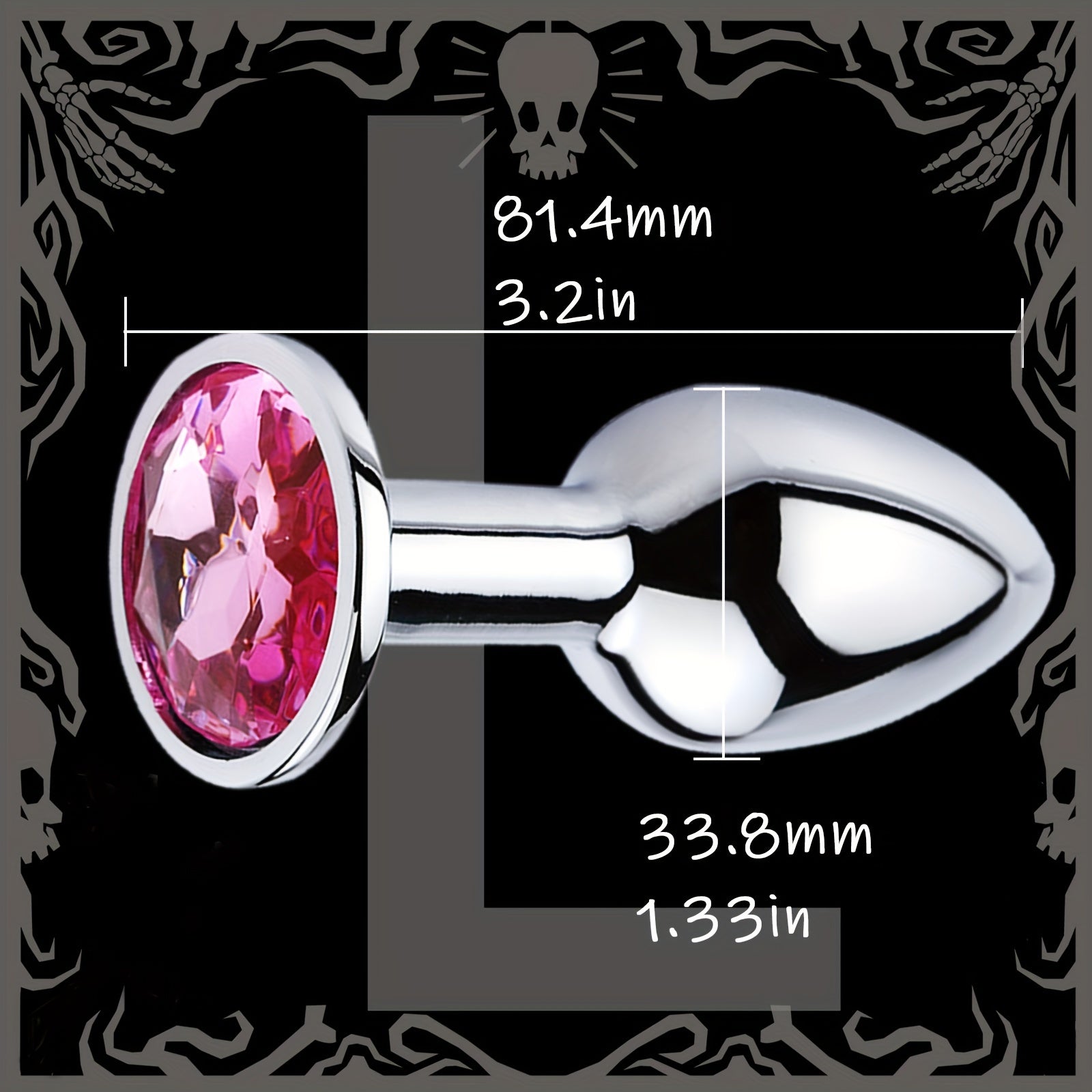 Adult Female Male Couple Stainless Steel Anal Plug with Rose Gem Beads