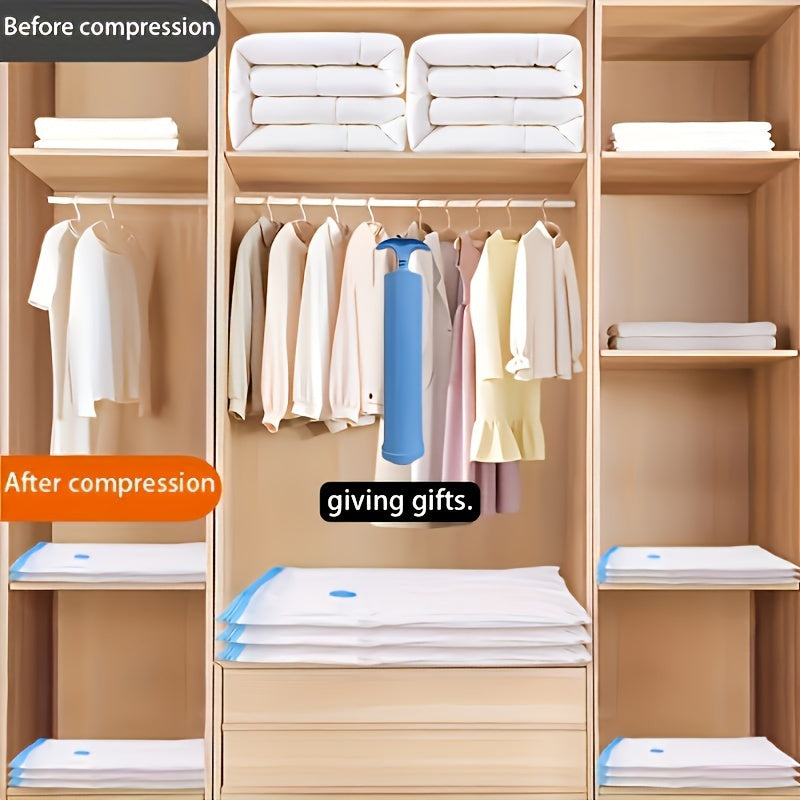 Conjunto de bolsas de almacenamiento manual con aspiración para ropa y organizador de espacio para látex