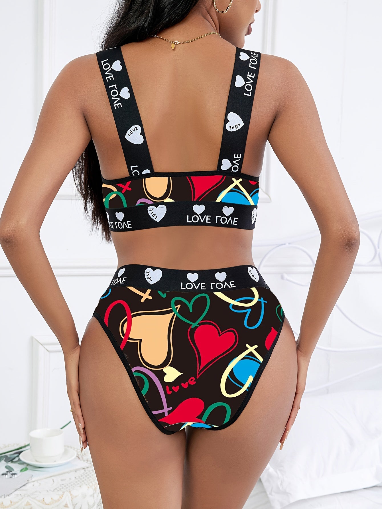 Rangli Blokli Tank Bra va Ichki kiyimlar, Ayollar uchun Jozibali Lingerie va Ichki kiyimlar