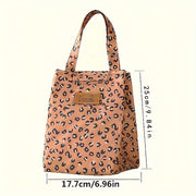 Leopard Pattern Insulated Lunch Bag for Men Women Portable Food Cooler Gift