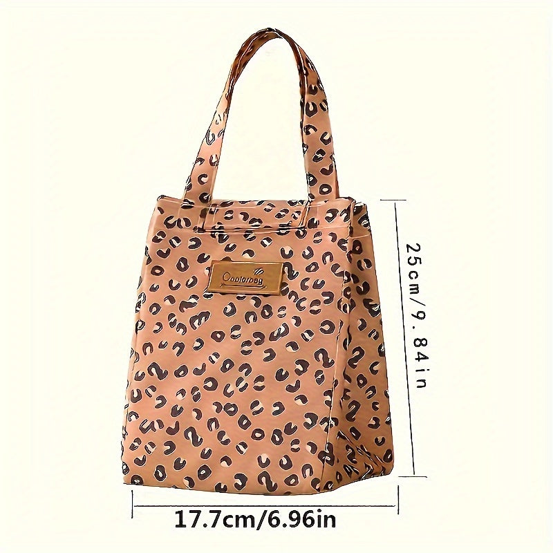 Leopard Pattern Insulated Lunch Bag for Men Women Portable Food Cooler Gift