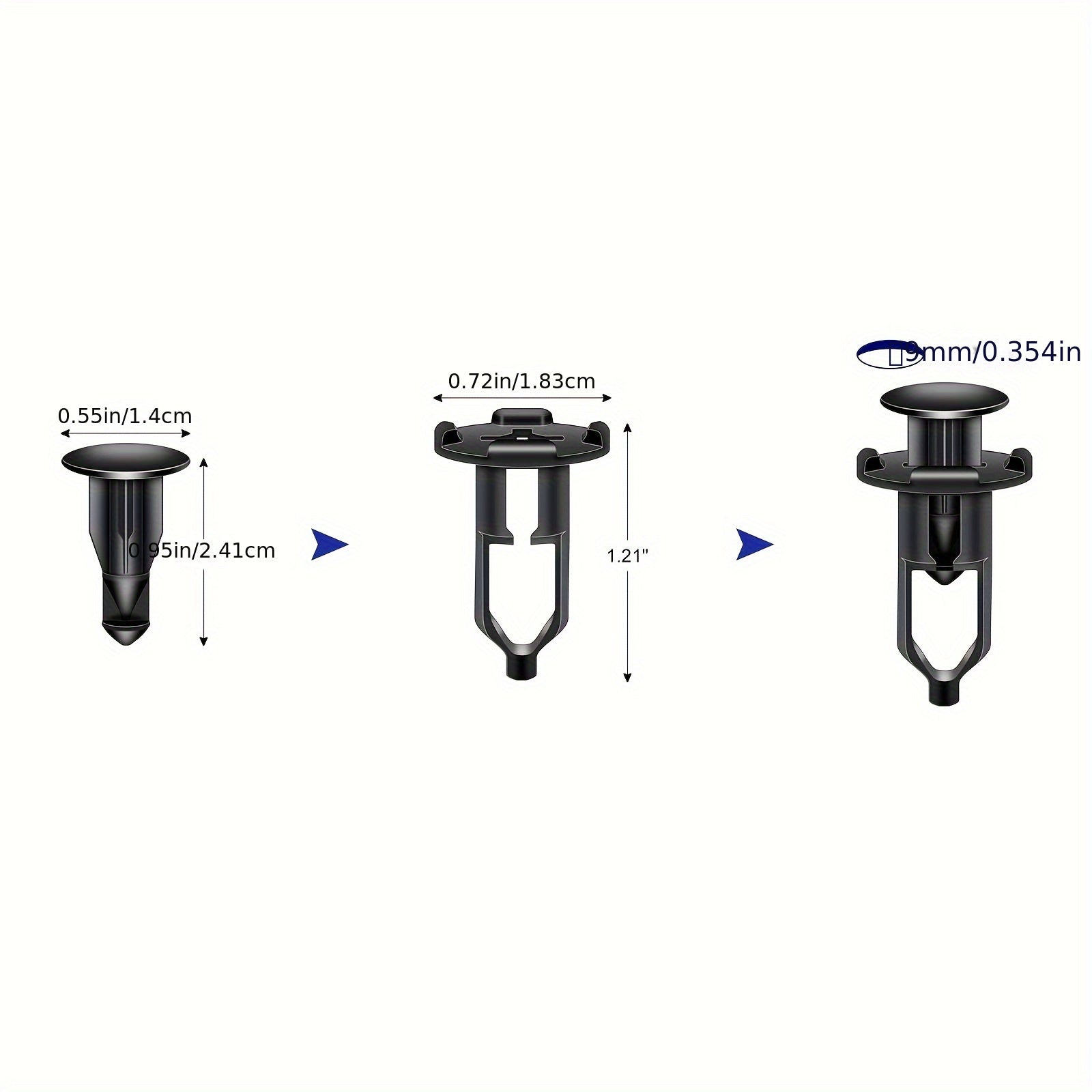 50/100/200 Pcs Car Fastener Clips Bumper Fender Push-Type Plastic Fixings