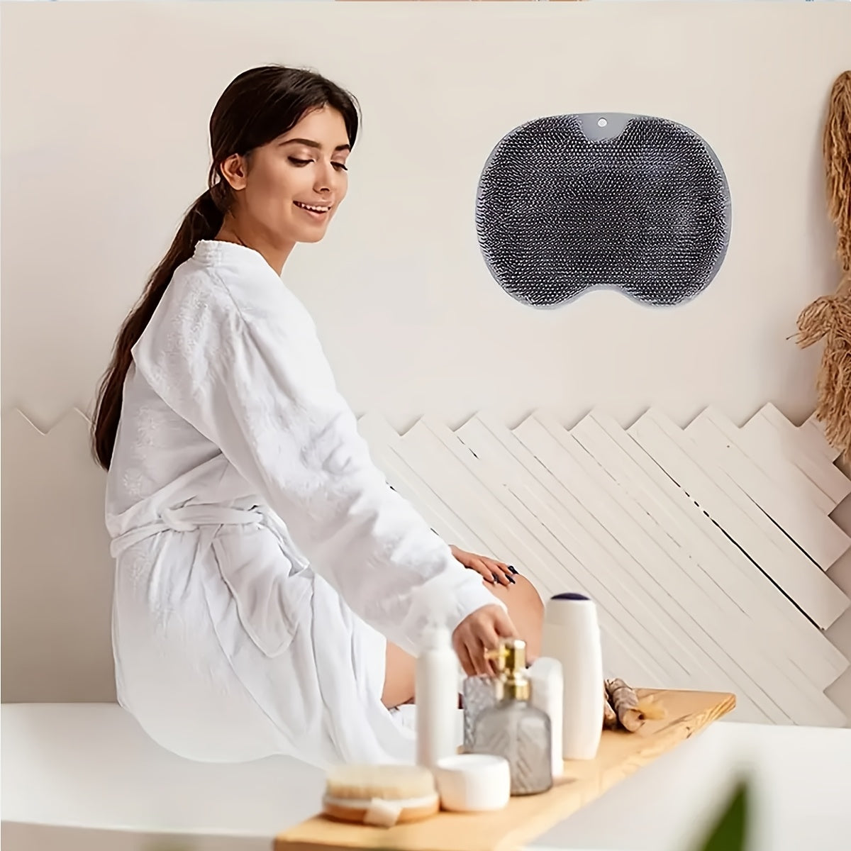 Almohadilla de exfoliante para pies de silicona con ventosa antideslizante y cepillo para pies en la ducha