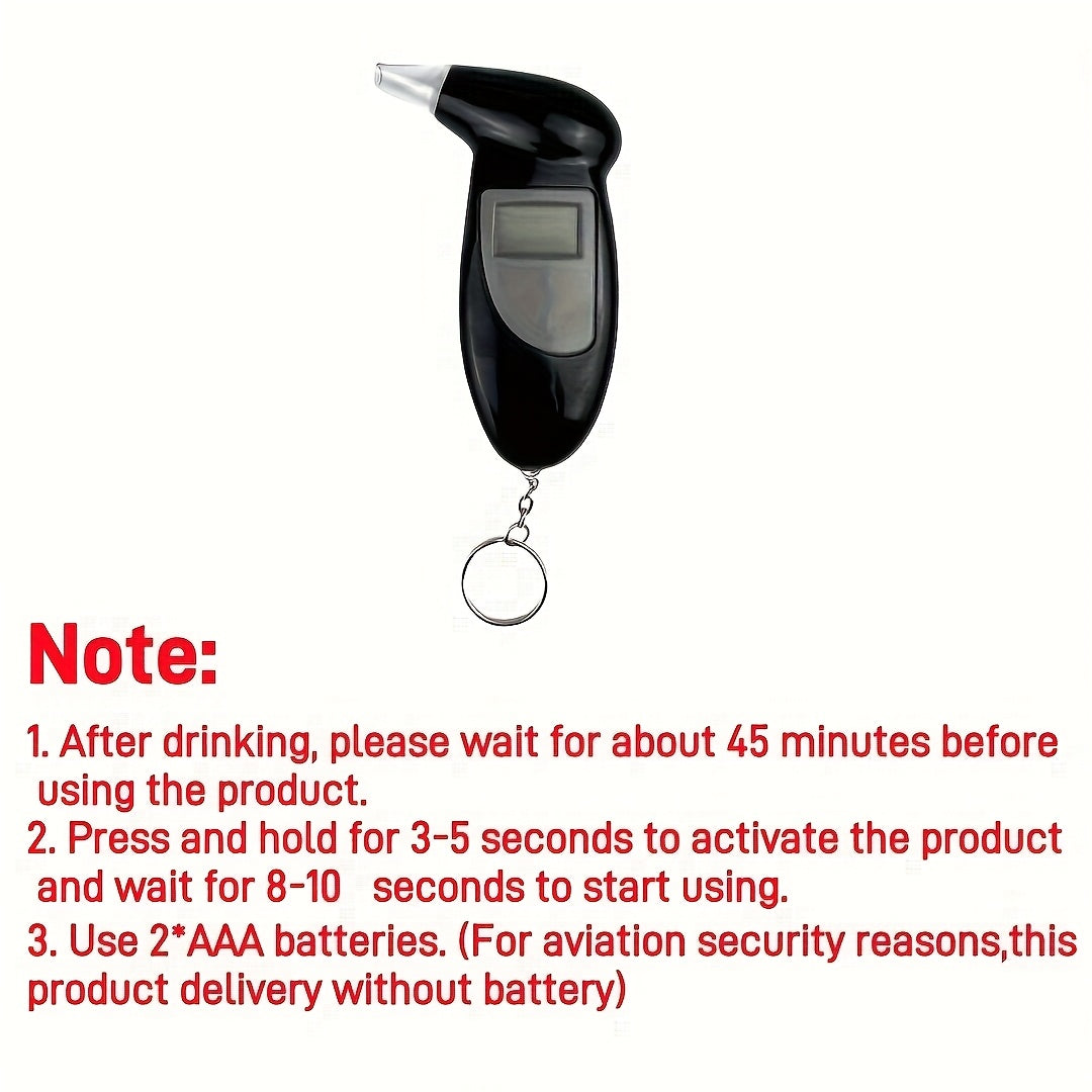 Portable Digital Alcohol Tester Blood Alcohol Content No Battery Needed