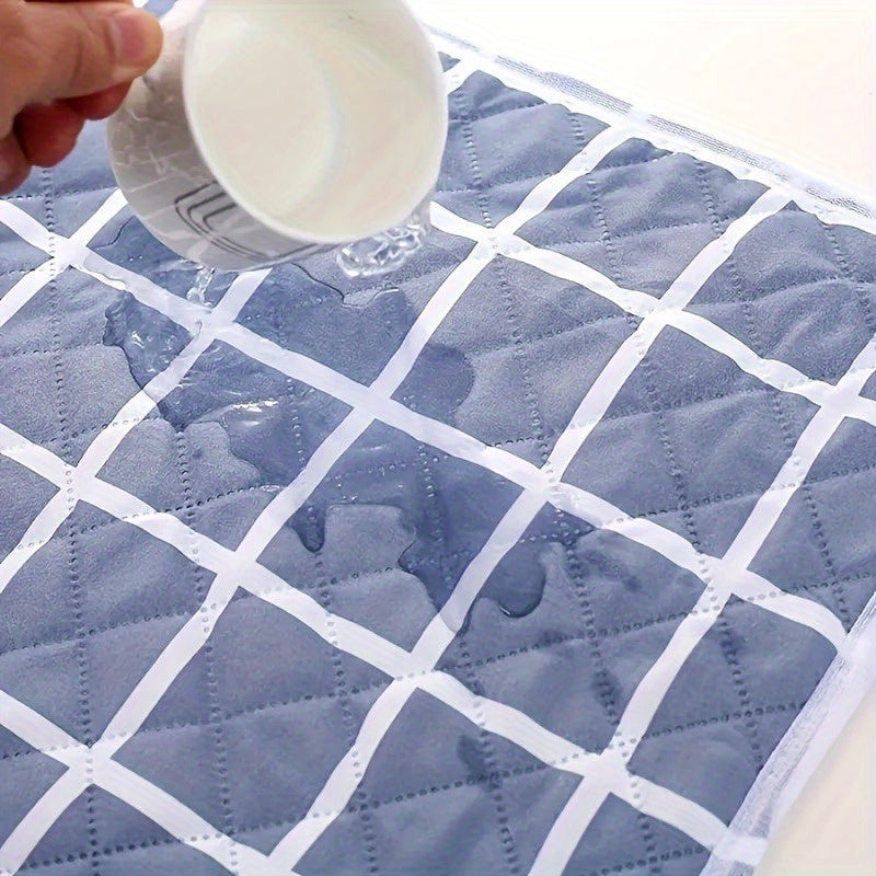 Waterproof Mattress Protector for Elderly Pregnant Women Hospital Pets Polyester Checkered Washable