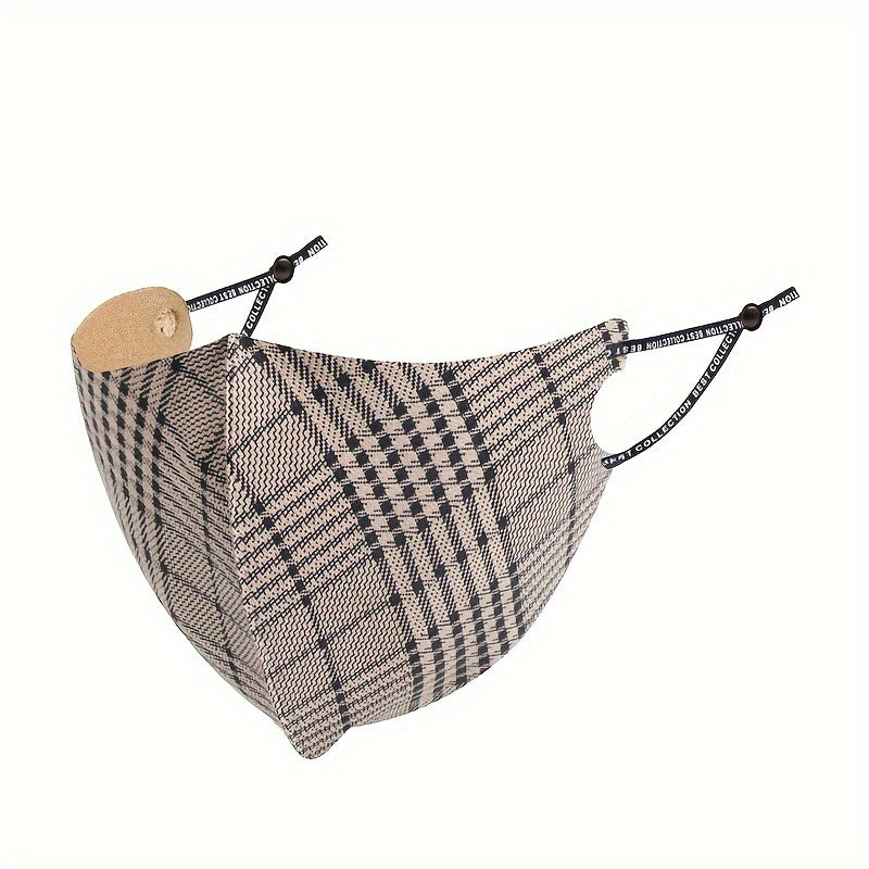 Unisex Reusable Breathable Plaid Face Mask Sun Protection for Outdoors