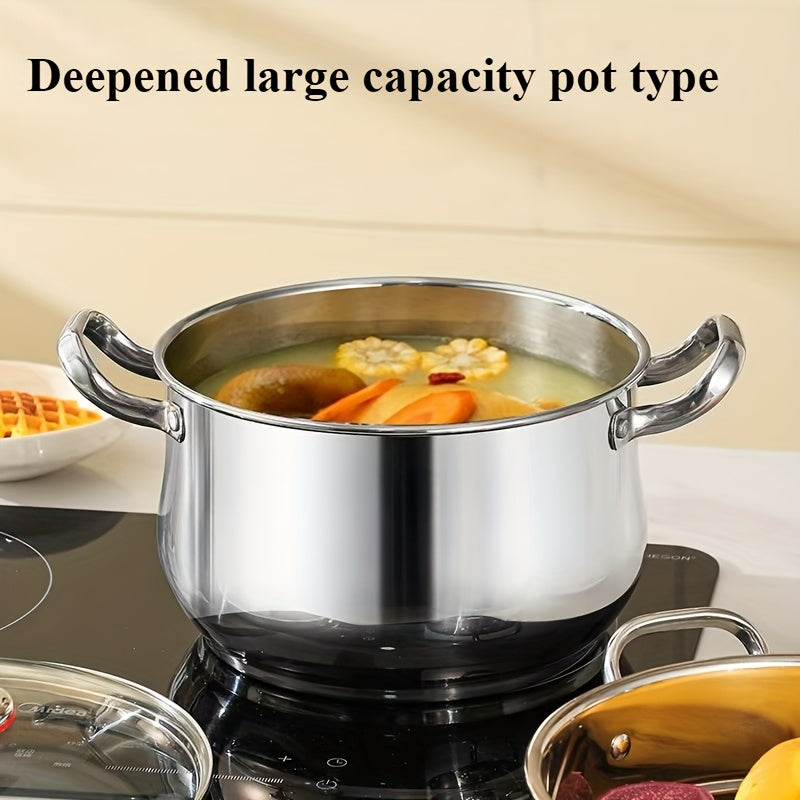 Stainless Steel Cookware Set with Steamer and Noodle Pot Dishwasher Safe for Gas Electric Stoves