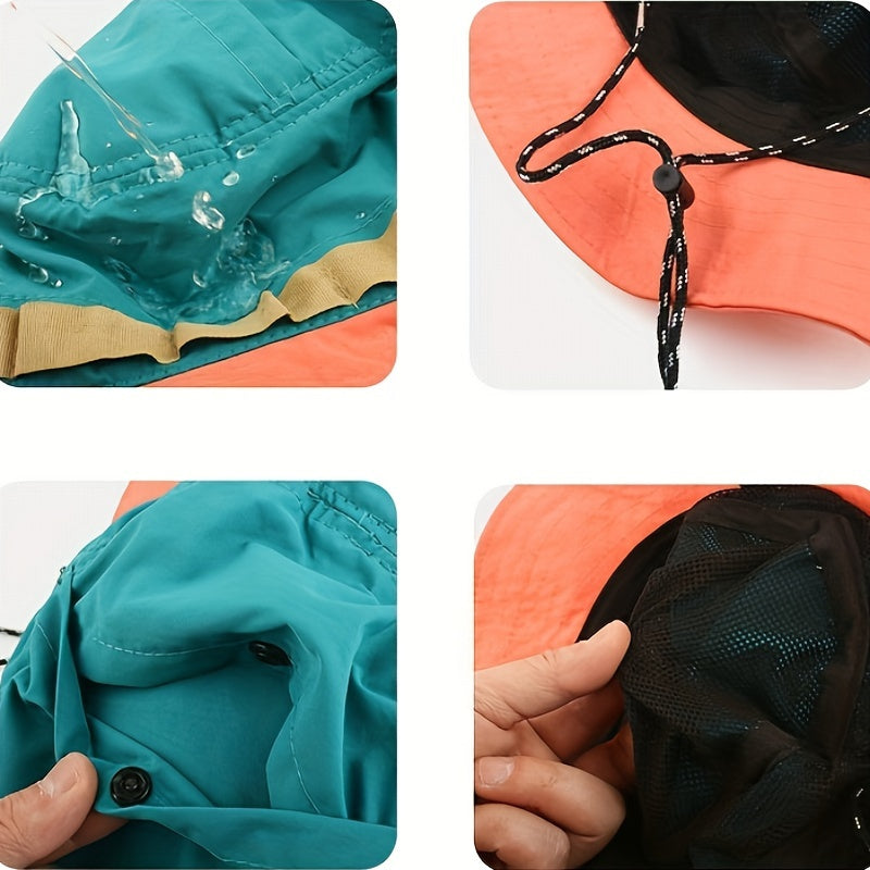 Quick-Drying Bucket Hat with Wide Brim and Adjustable Drawstring for Outdoor Travel