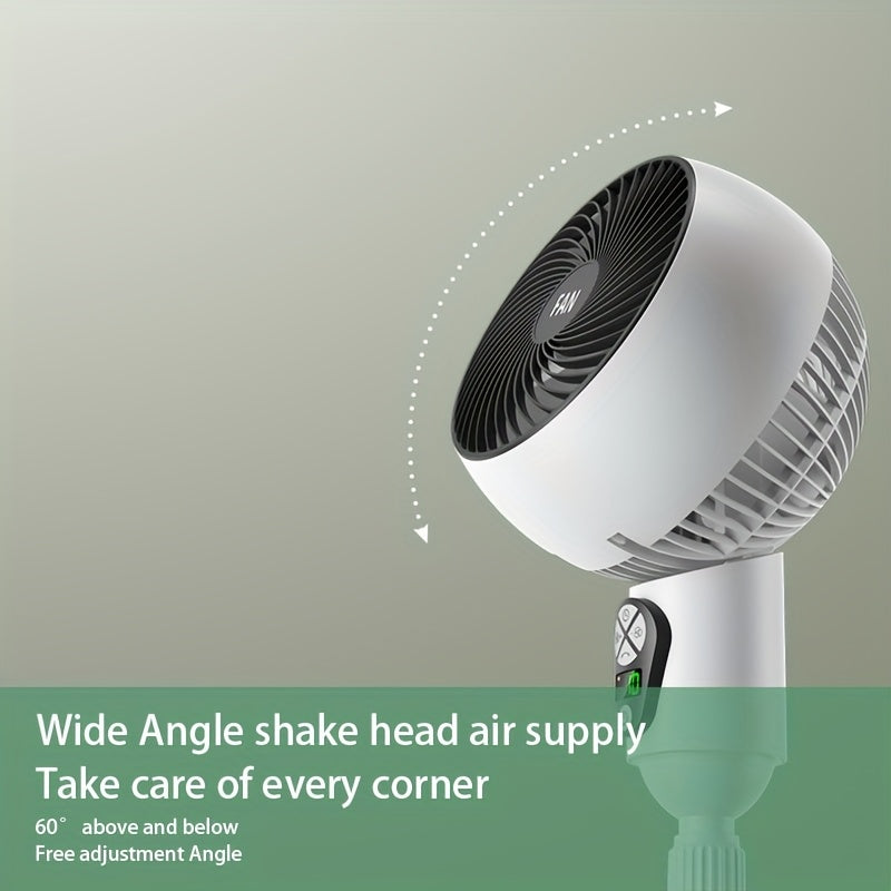 Wide angle oscillating floor fan 10 speed control multi-angle regulation retractable height strong airflow quiet operation