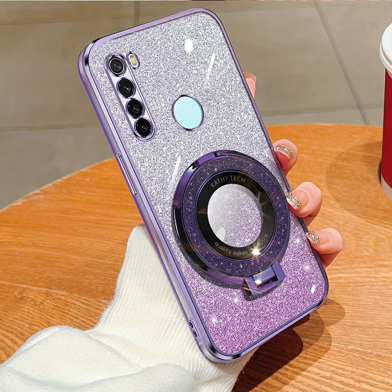 Glitter Magnetic Suction Phone Case for Redmi Note Series TPU Drop Proof