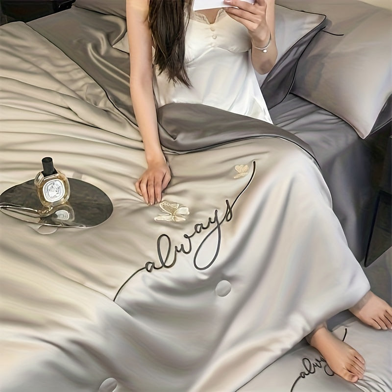 Viscose Embroidered Summer Blanket for Air-Conditioned Rooms Single Quilt