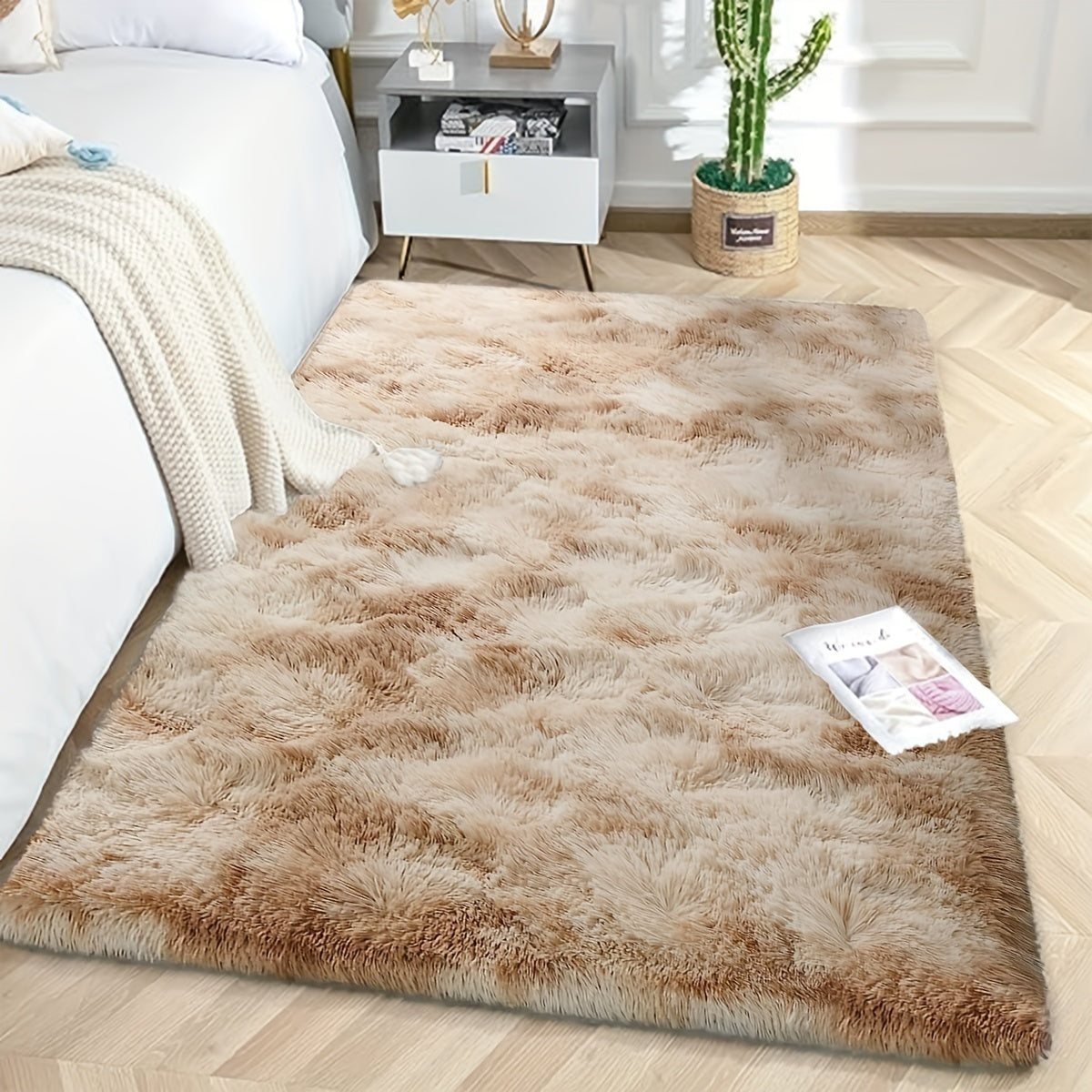 Soft Fluffy Shag Area Rug for Living Room or Bedroom Non-Slip Machine Washable