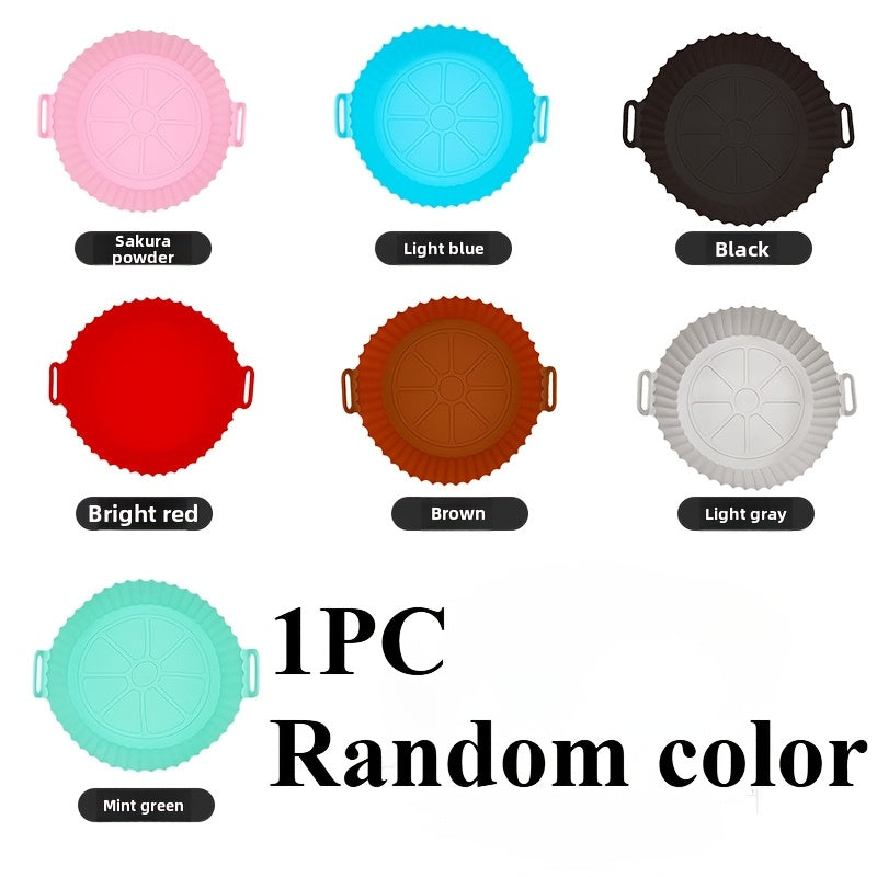 Qayta ishlatiladigan Silikon Havo Fryer qoplami, yopishmaydigan, dumaloq oziq-ovqat savati, oshxona uchun