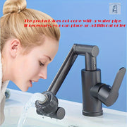 Matte Black Ceramic Bathroom Faucet with Single Handle and Wealth Cat Design