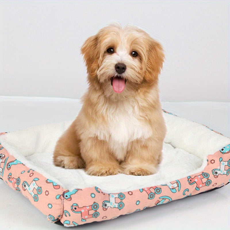 Cartoon Dog and Cat Bed Small Pet Cozy Washable All-Season Comfort