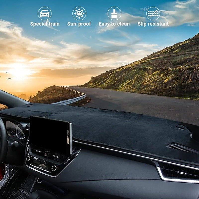 Car Dashboard Cover Mat Sun Shade for Sedan Center Console Anti-Glare Black