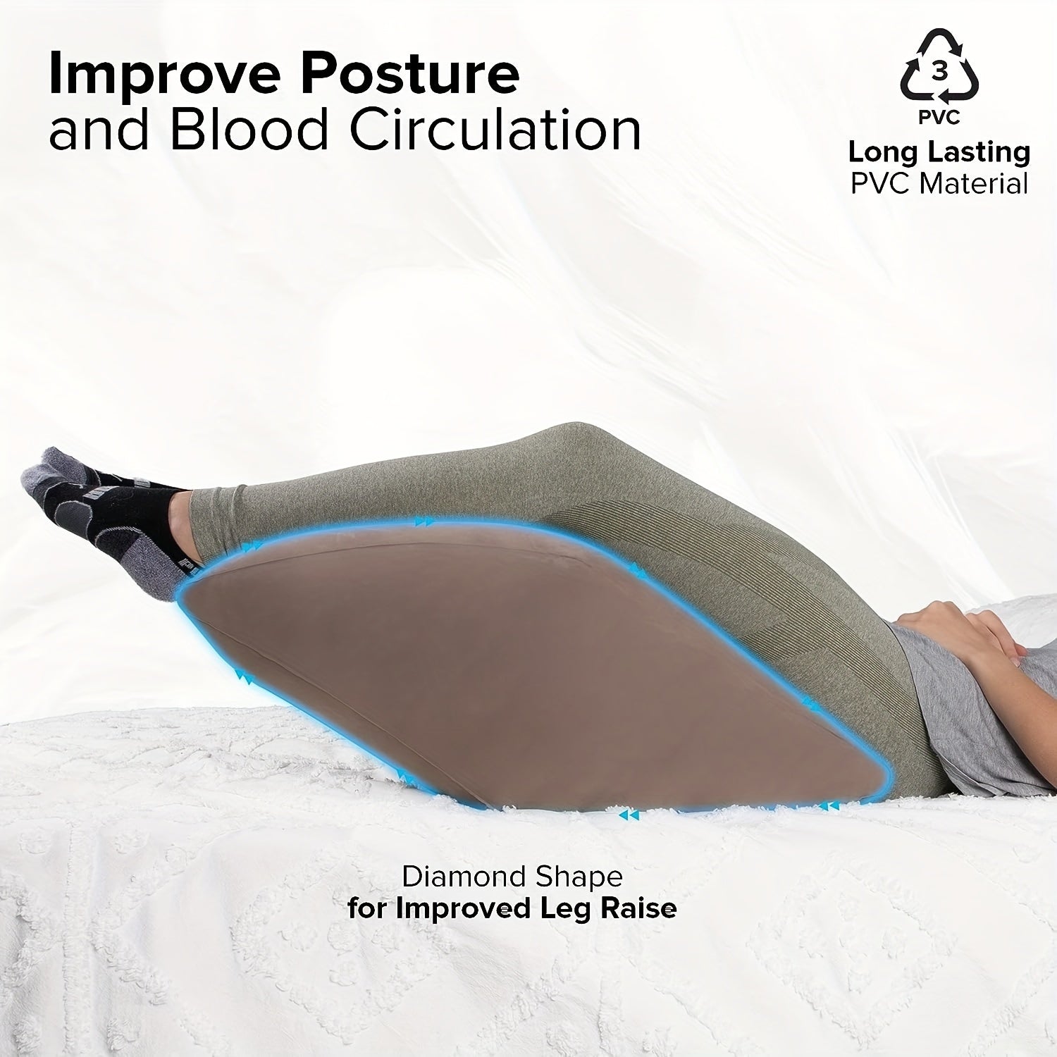 Inflatable Leg Elevation Pillow with Storage Bag for Blood Circulation and Injury Recovery
