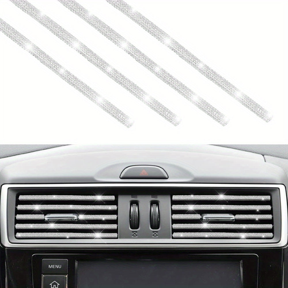 Women Bling Car Air Vent Trim Rhinestone Interior Decoration 4Pcs