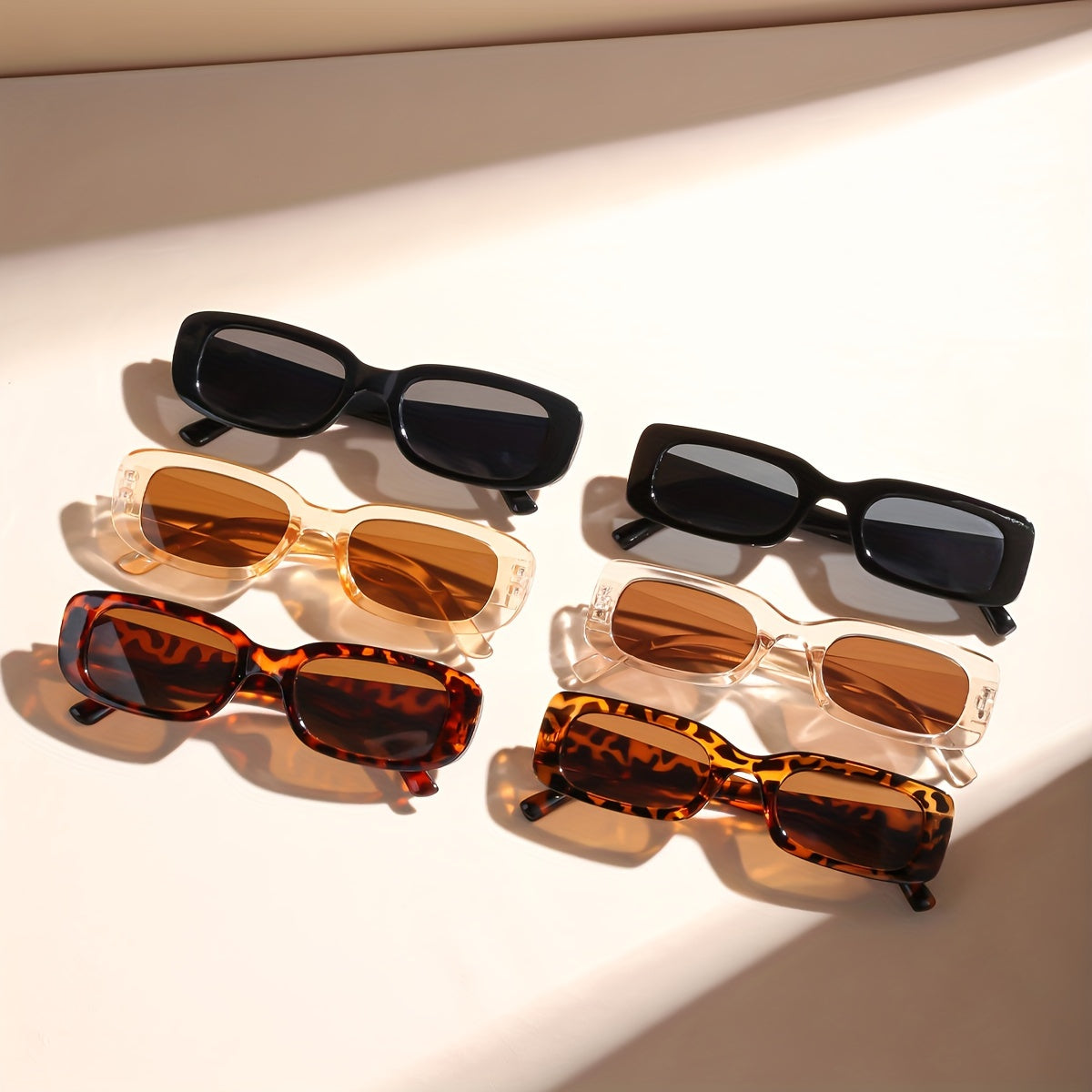 Set of 6 Women's Fashionable Square and Round Glasses with PC Frames and Anti-Reflective Lenses