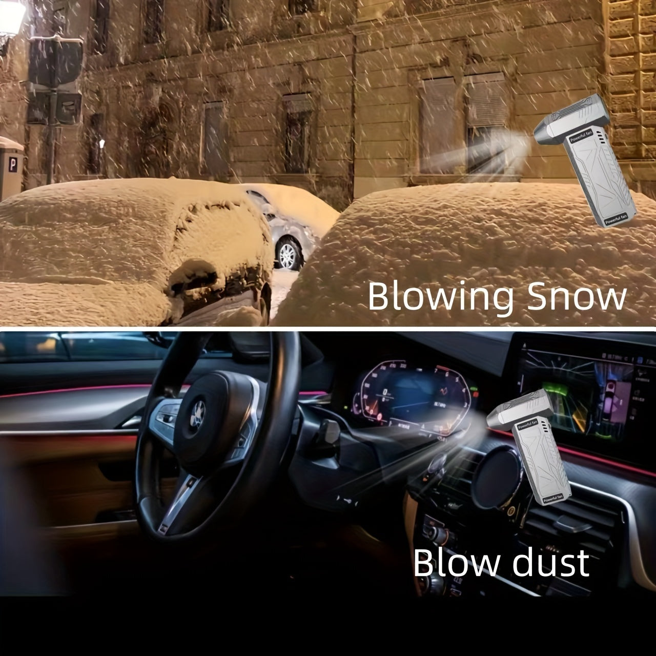 Handheld USB Rechargeable Portable Fan with Digital Display, 13000 RPM, Durable Plastic