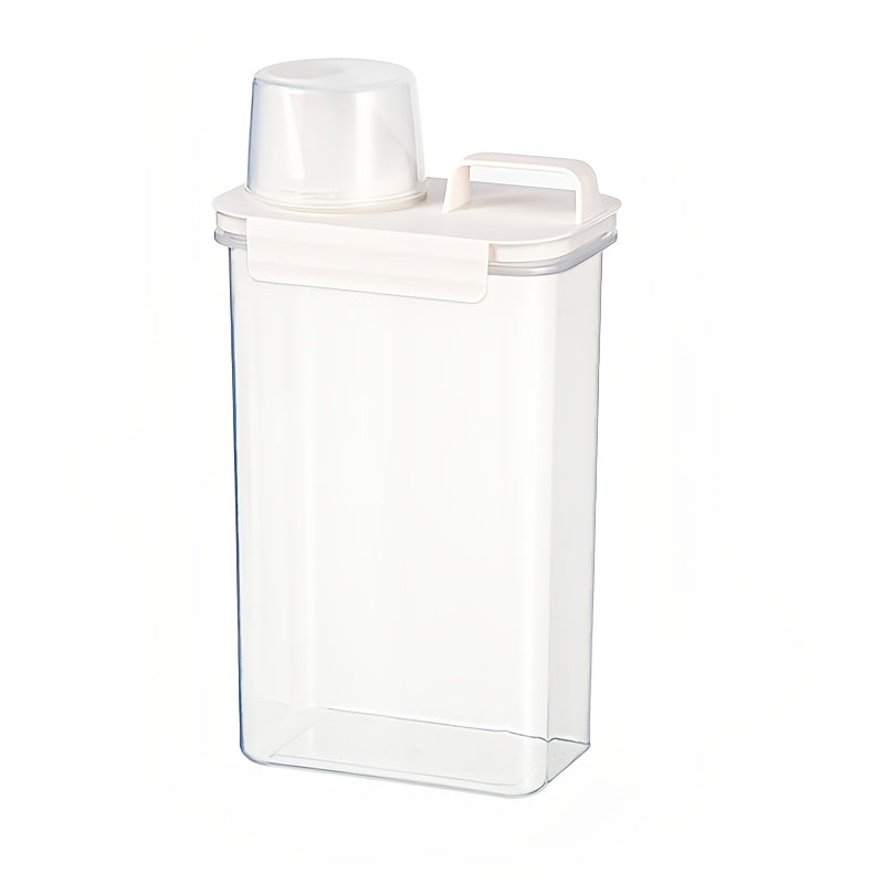 Airtight Laundry Detergent Dispenser with Clear Powder Storage, Durable Plastic, Multiple Sizes
