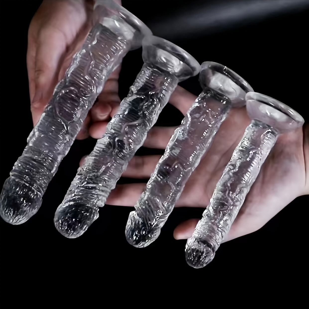 Adult Unisex Jelly Crystal Anal Plugs Small Medium Clear 7 Sizes