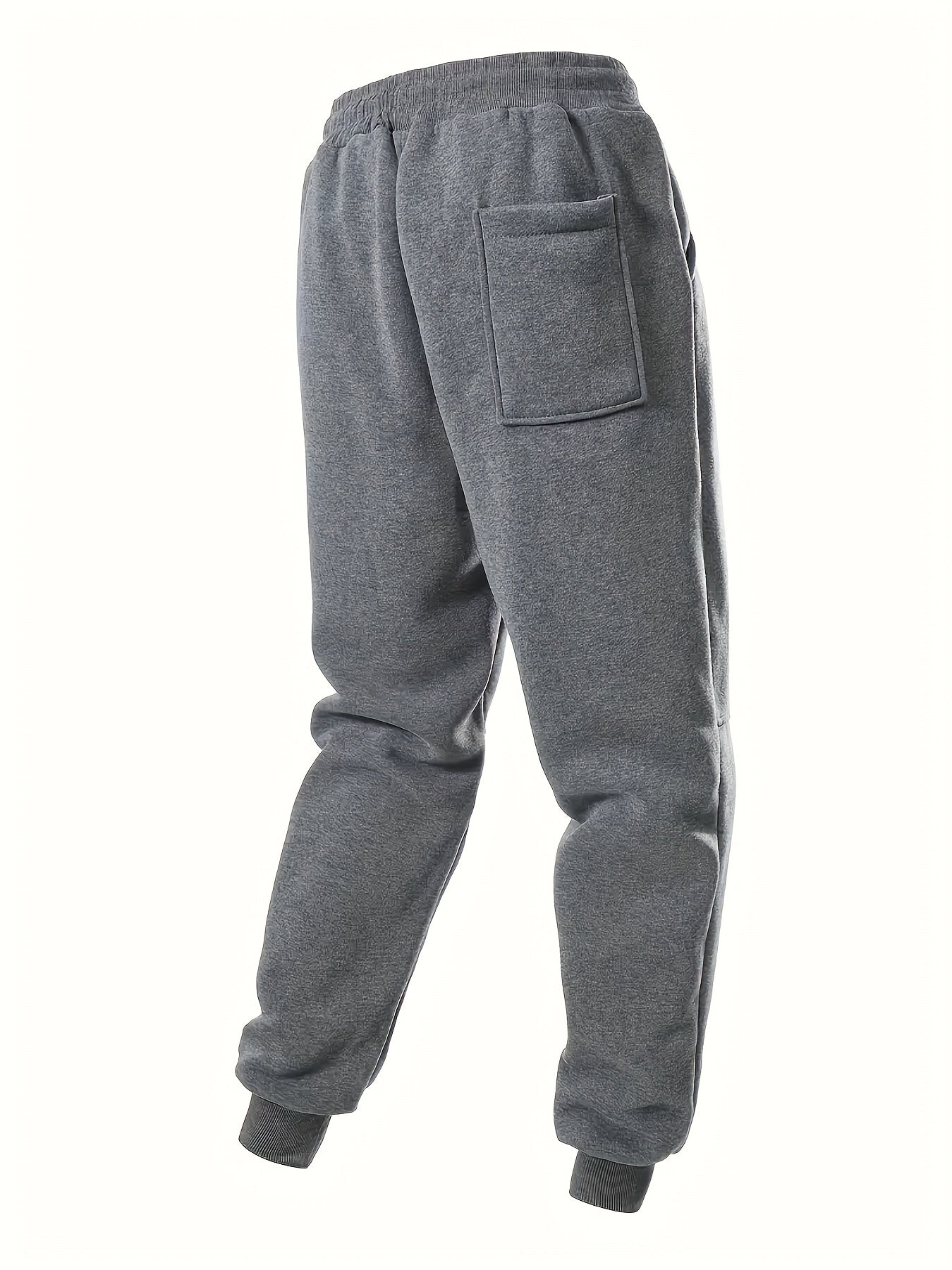 Men's Plus Size Ribbed Casual Sweatpants with Drawstring Pockets Lightweight Polyester