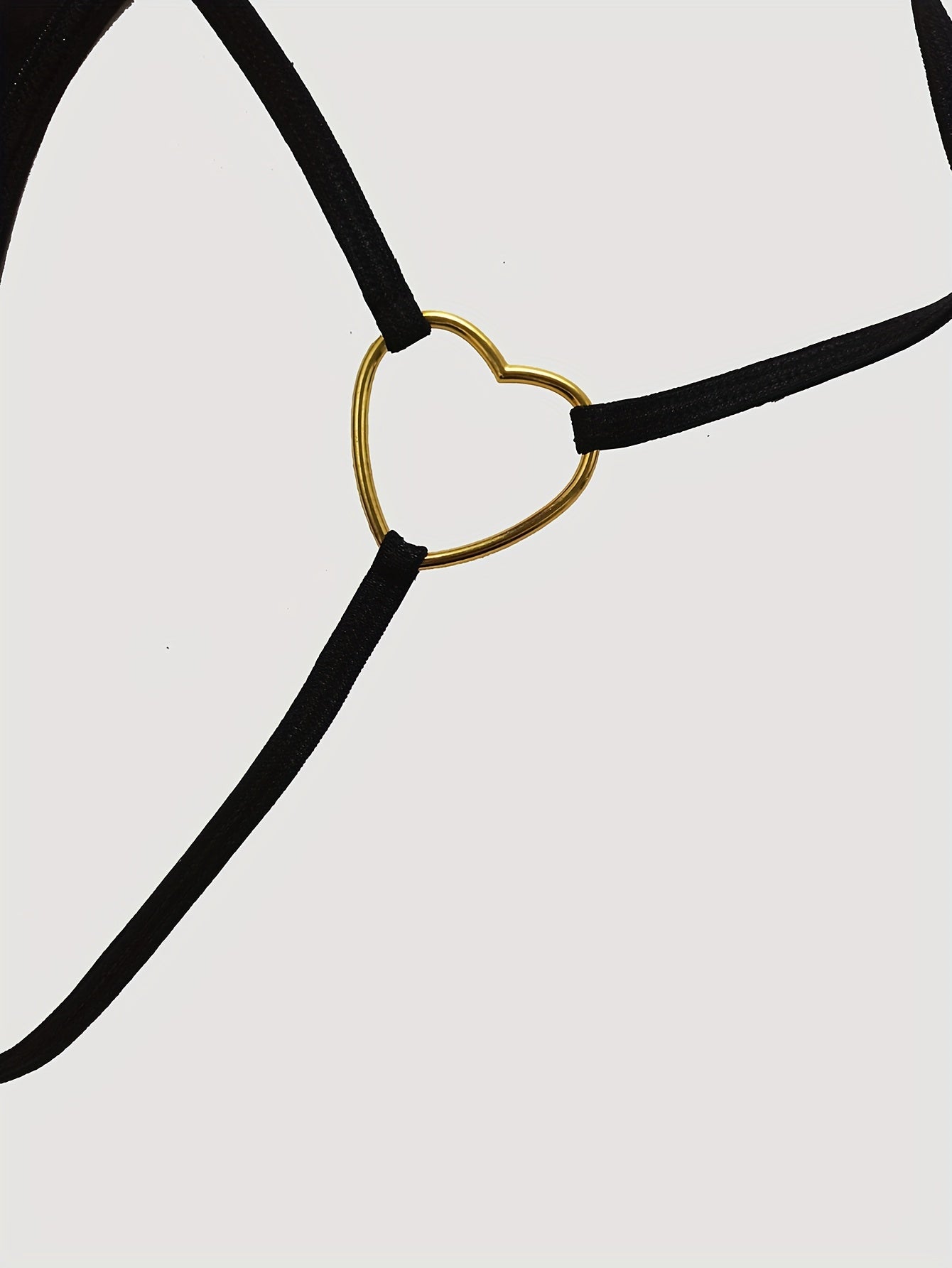 Women's Low-Rise Thong Lingerie with Heart-Shaped Detailing in Solid Color