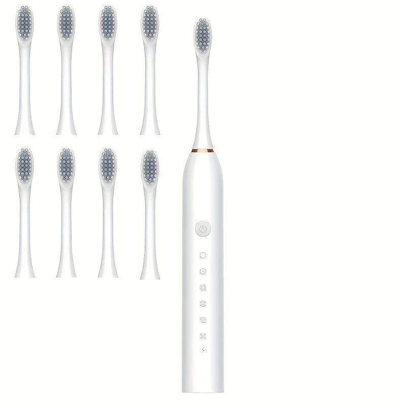 Pack de 8 cepillos de dientes eléctricos Sonic para adultos con 6 modos, cabezales de repuesto