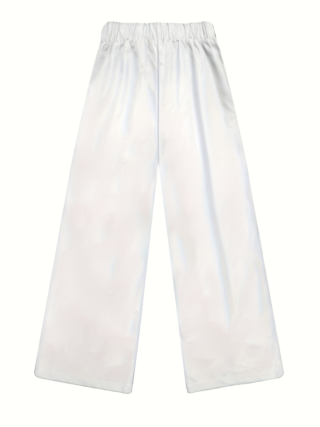 Women's Wide Leg Pants with Zipper Fly Contrast Waist Belt Solid Color Spring Fall Elegant