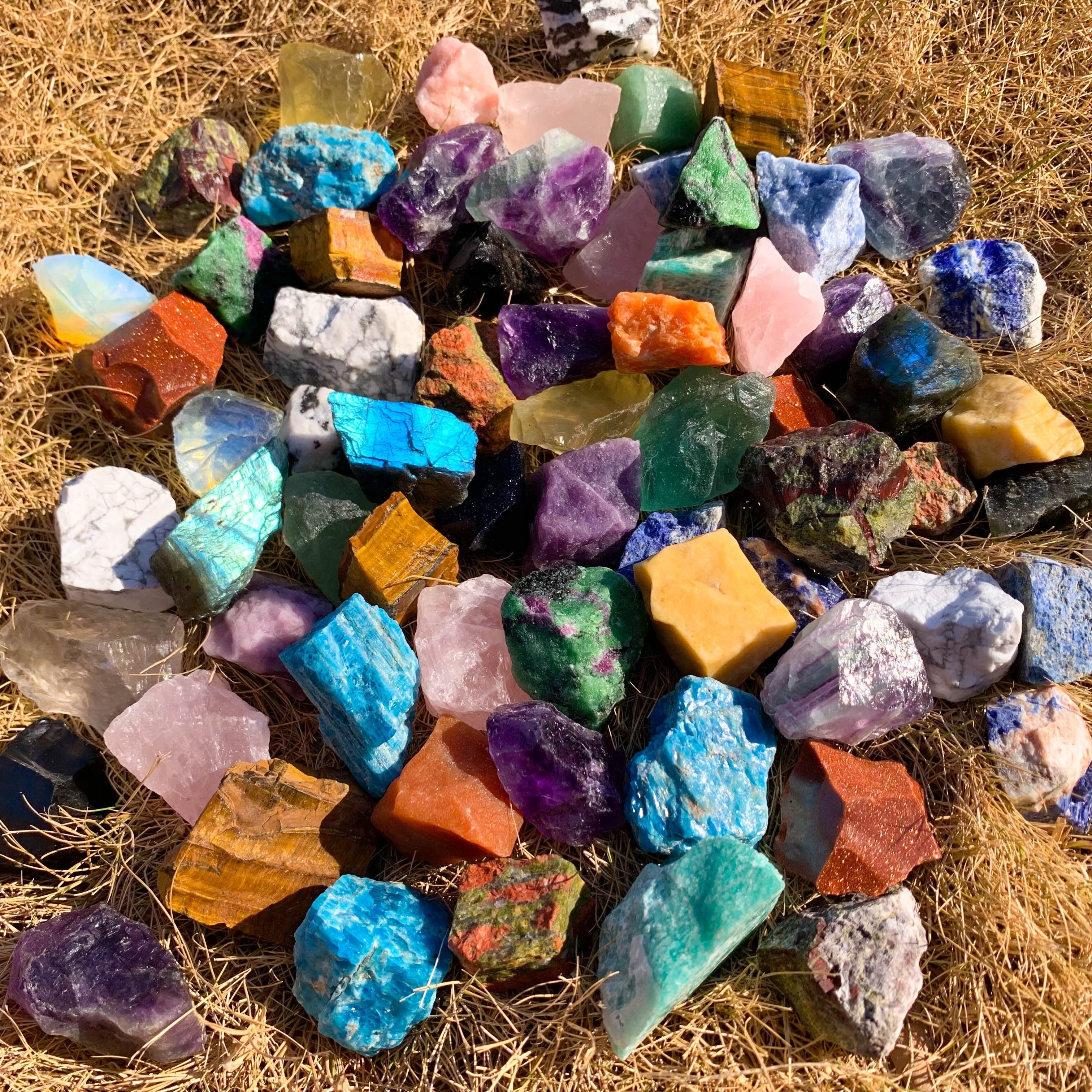 Natural Crystal Mixed Large Particle Raw Stones for Healing Reiki Chakra DIY Projects 226.8g 453.59g