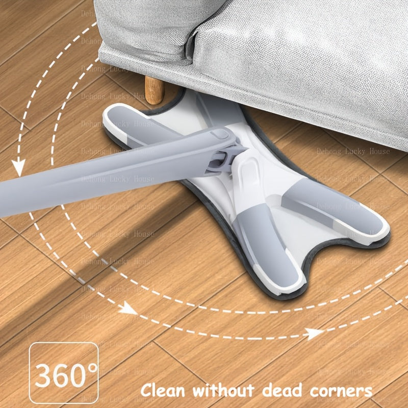 6-Pack Butterfly-Shaped Wet Dry Mops with 360° Rotation and Fiber Pads
