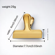 7.7cm Gold Food Bag Sealer Clip and Document Holder Clip Multipurpose Organizer