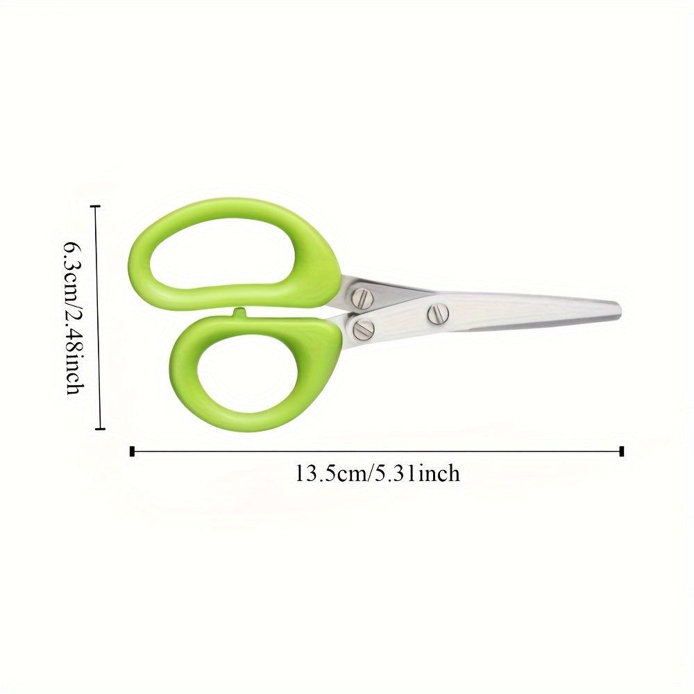 Stainless Steel Kitchen Scissors with Multi-Layer Blades for Vegetables and Green Onions