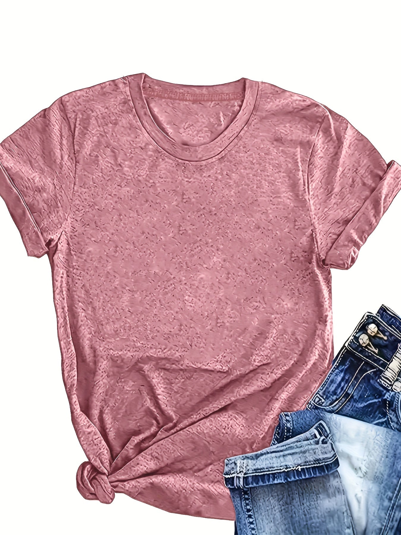 Women's Short Sleeve Cotton T-Shirts, Solid Colors, Casual Summer Tops