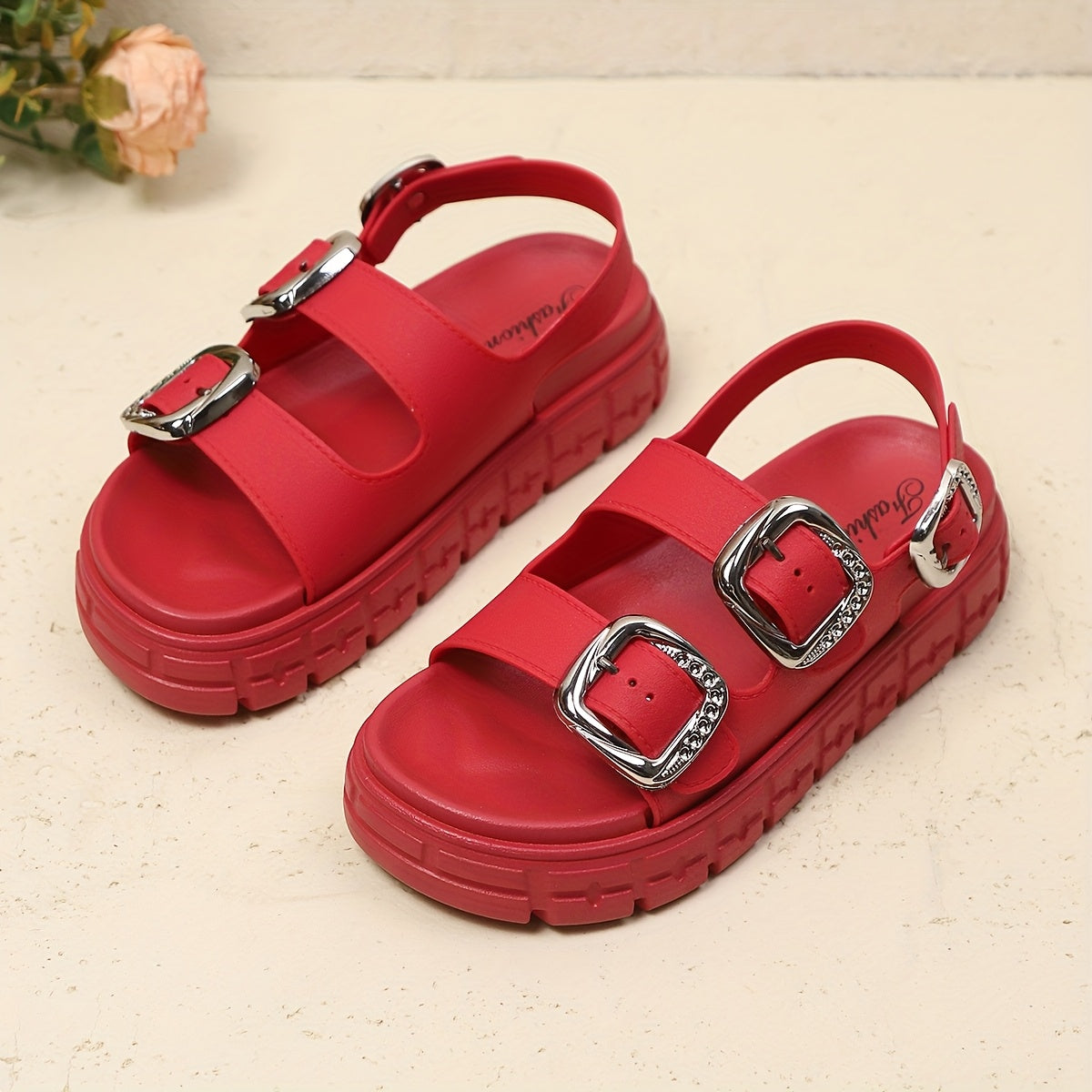Women's Summer Bohemian Style Double-Buckle Sandals Comfortable Versatile