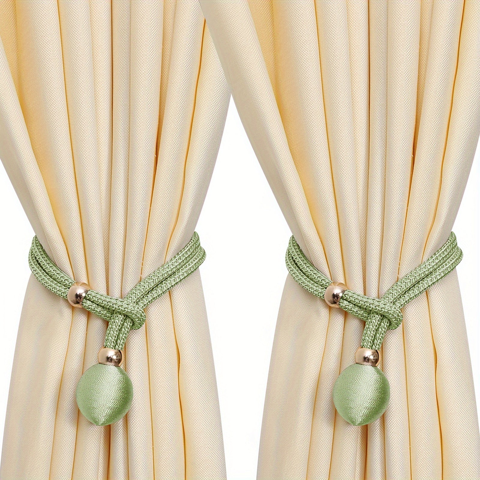 Set of 2 Modern Polyester Elastic Tiebacks for Thick Curtains, Adjustable Window Decor