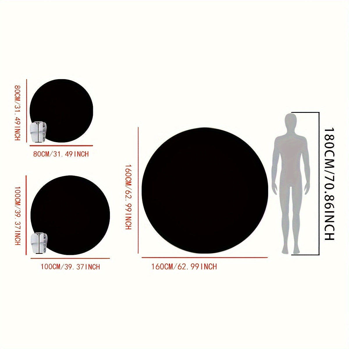 White Round Plush Area Rug Thick Durable Faux Fur Cozy Home Decor