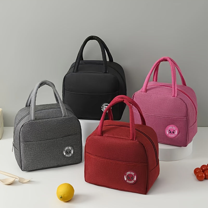 Bolsa de almuerzo de tela Oxford aislante con revestimiento de aluminio, portabento cuadrado