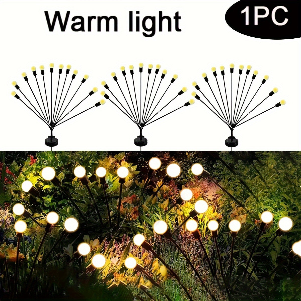 Solar LED Firefly Lights Outdoor Garden Decoration Waterproof IP65 Pack of 4 8 12