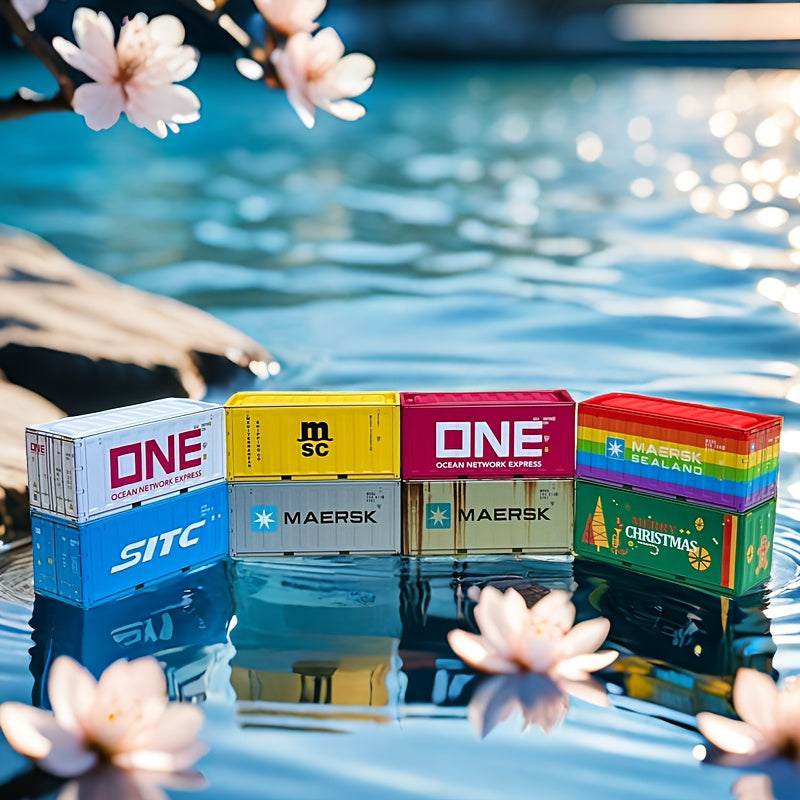 Vintage Miniature Cargo Container Waterproof Iron Storage Box for Home Office Decor