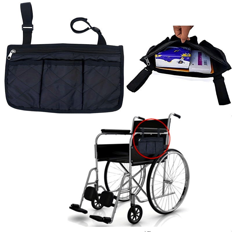 Wheelchair Armrest Hanging Storage Bag Large Capacity Easy to Carry