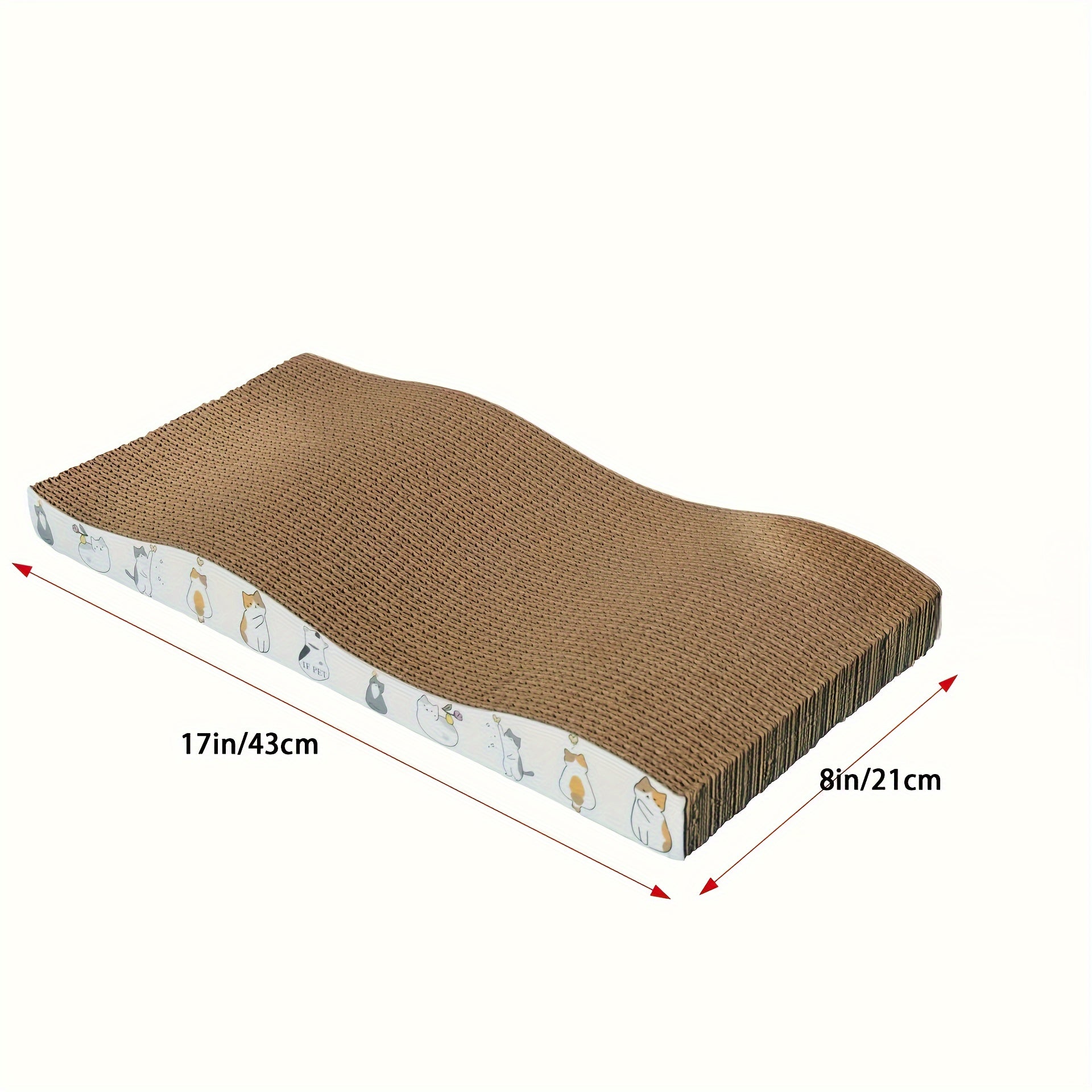 Extra-Large Reversible Corrugated Cardboard Cat Scratch Pad with Non-Slip Base