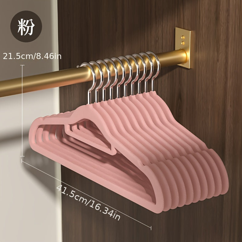 Non-Marking Flocked Hanger with Anti-Slip Grip for Closet Storage